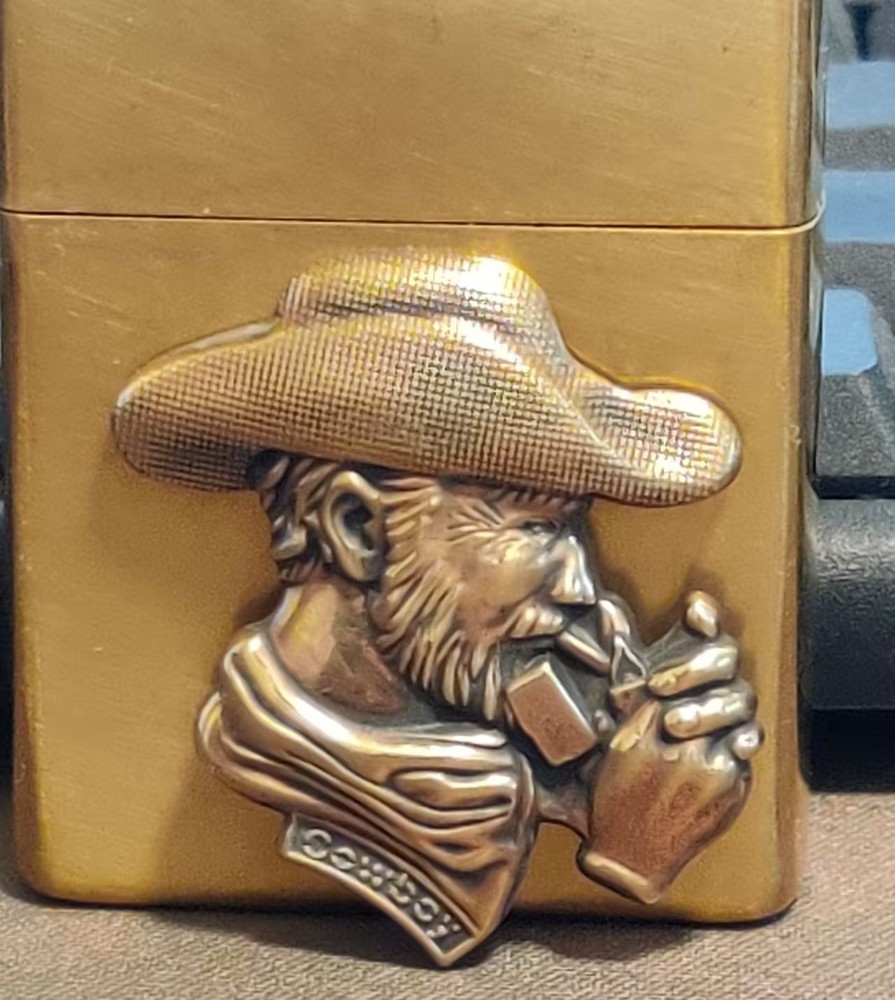 1 piece Lighter accessories Brass Light a cigarette cowboy DIY sticker