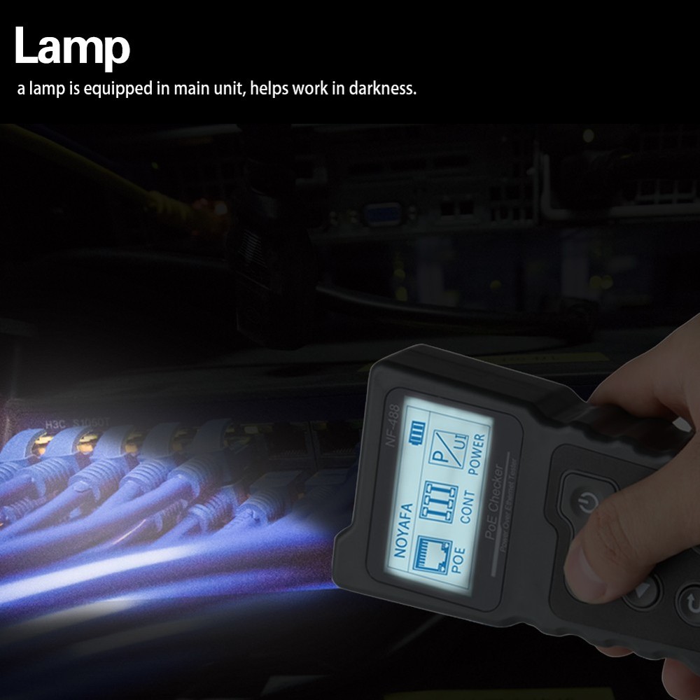 NF-488 Network Cable Tester Poe Checker Continuity Tester Loop-Back Test