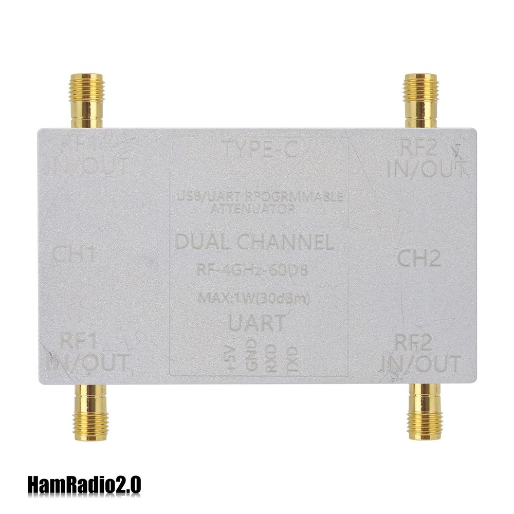 RF-4GHz-60DB Dual Channel Programmable RF Attenuator + Type-C Cable for PC