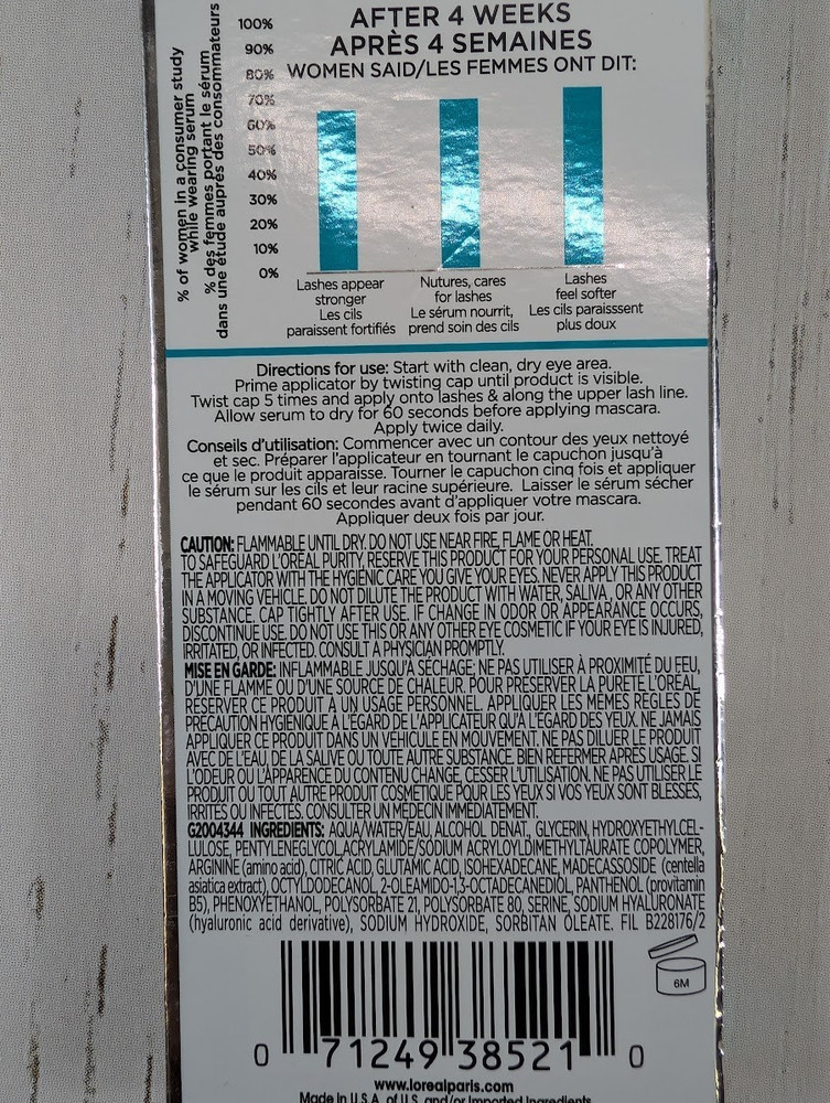 L'Oreal Paris Eyelash Serum Solution With Lash Caring Complex