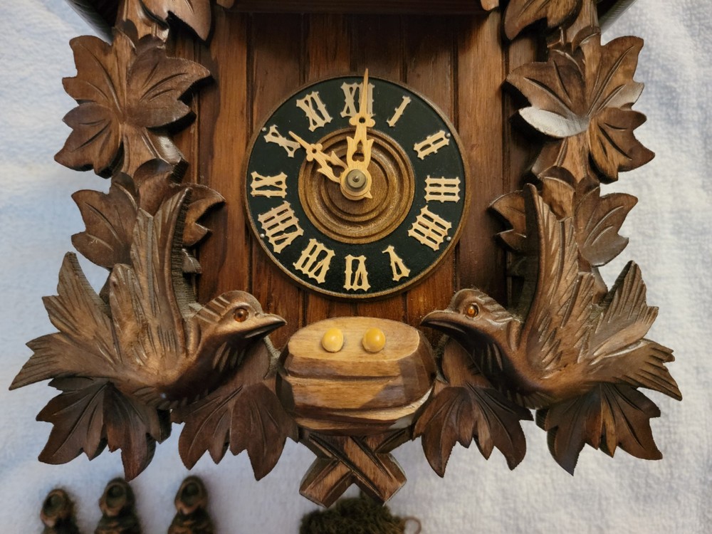 Vintage Solid Wood German Cuckoo Clock WORKS