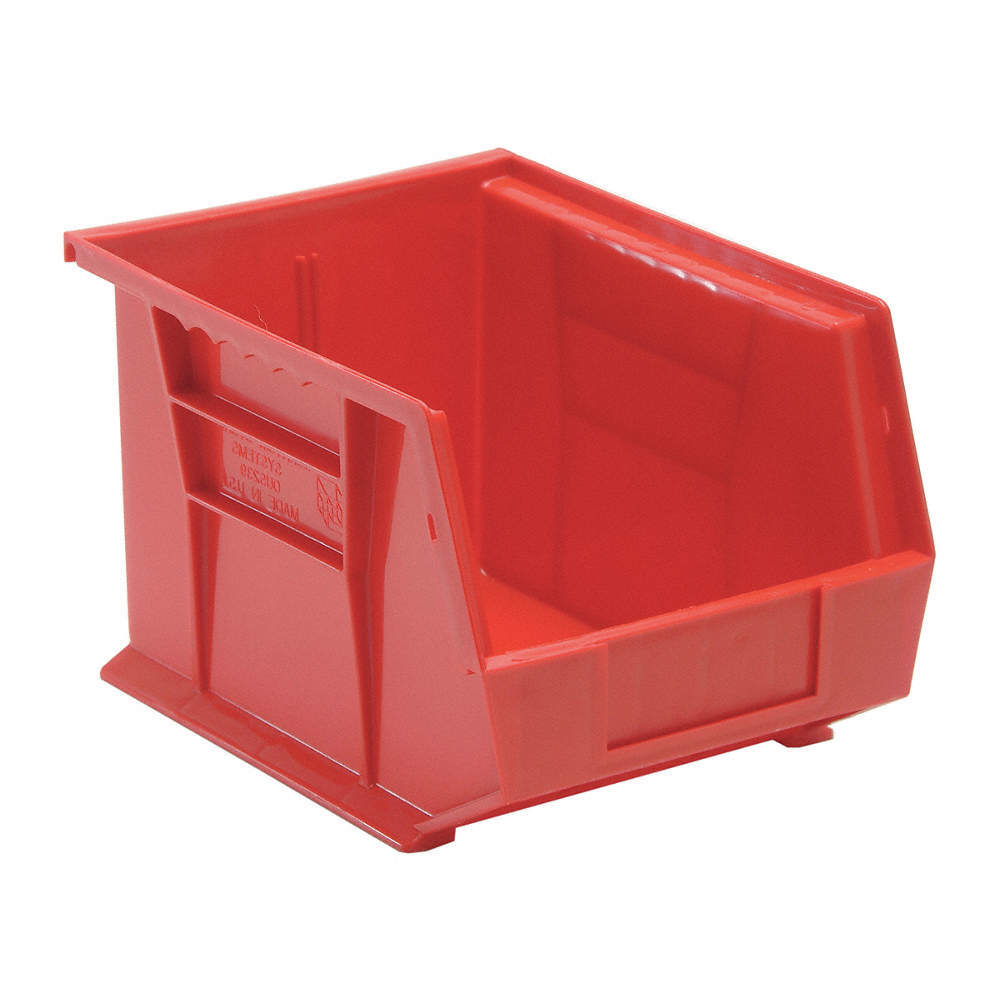 QUANTUM STORAGE SYSTEMS QUS239RD Hang and Stack Bin,Red,PP,7 in 9T491