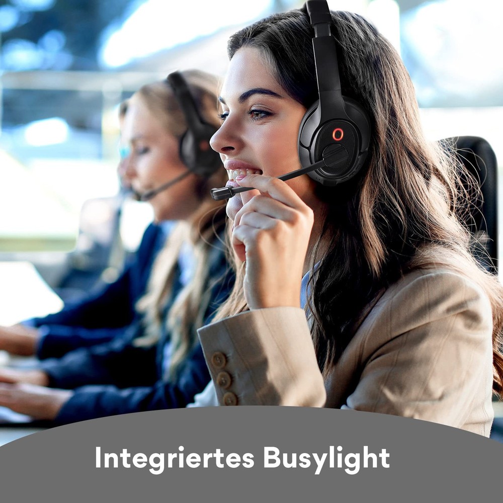 EKSA Bluetooth Headset w/ Microphone & USB Dongle, 30H Talk, 33ft Range