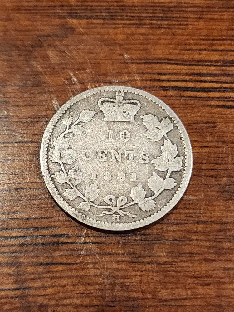 1881H Canada 10 Cents Silver Coin