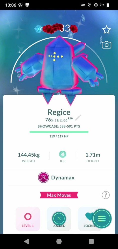 Pokemon Shiny Dynamax Regice - Tr.a.d.e 20k stardust (Pls read the description)