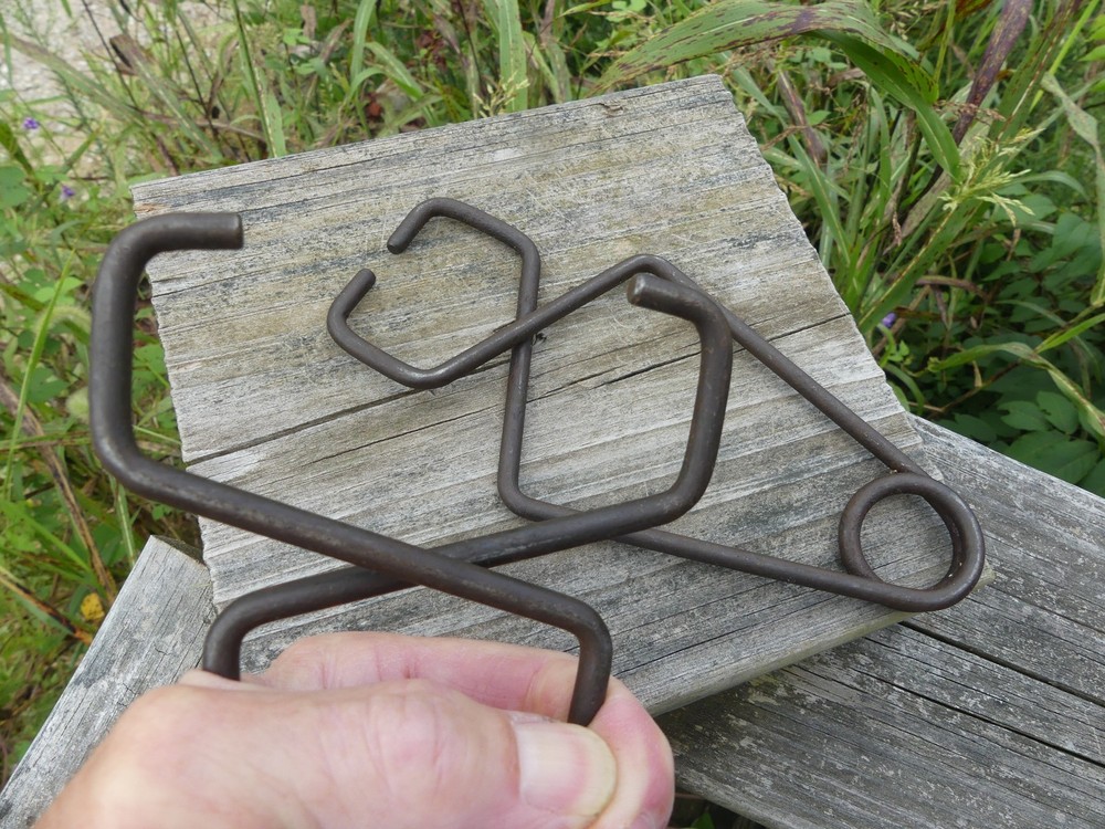 Antique Spring Clamps – Heavy Wire Primitive Tool Pair – 7” Carpentry / Mechanic