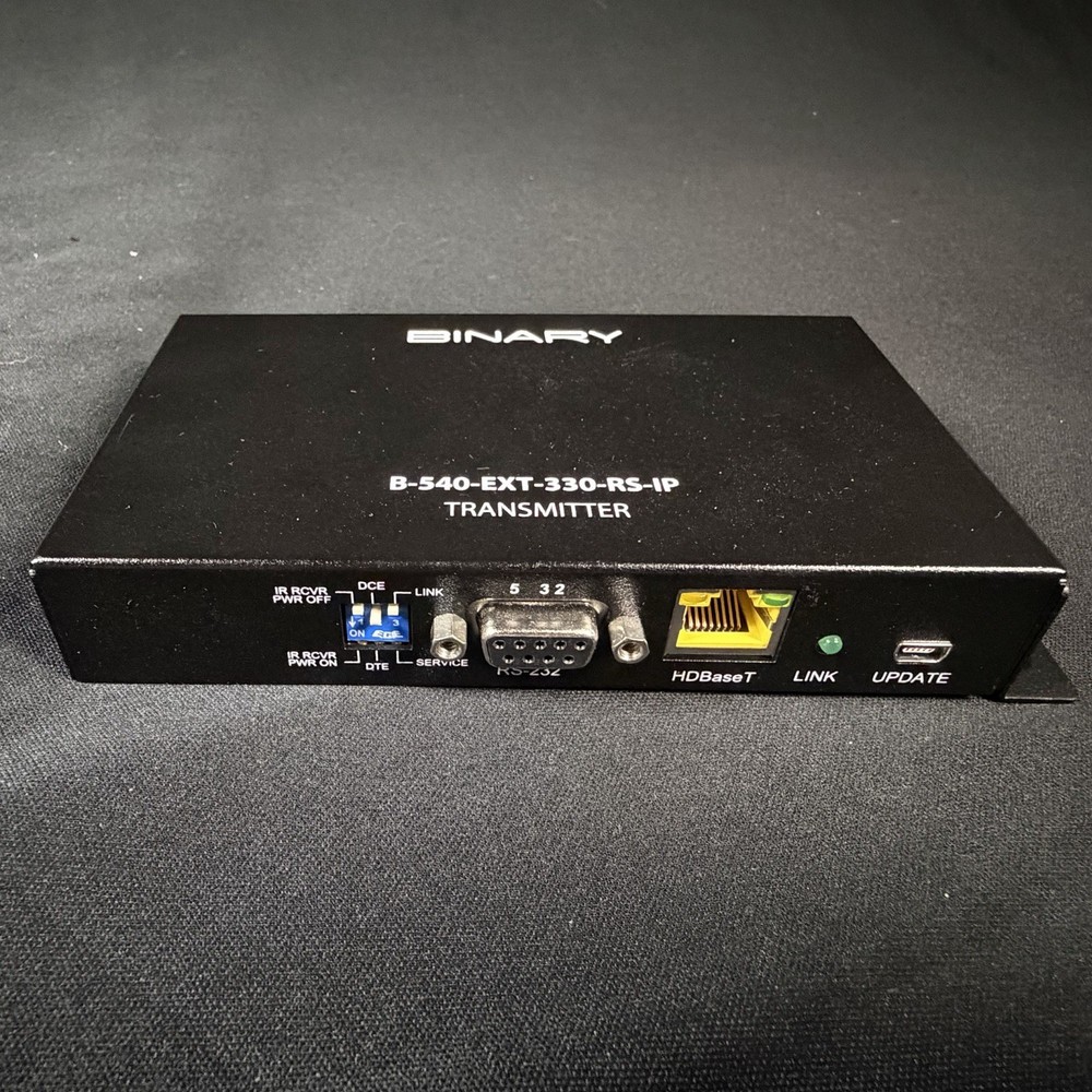 Binary B-540-EXT-330-RS-IP HDBaseT Transmitter w/ RS-232 IR 4K Extender