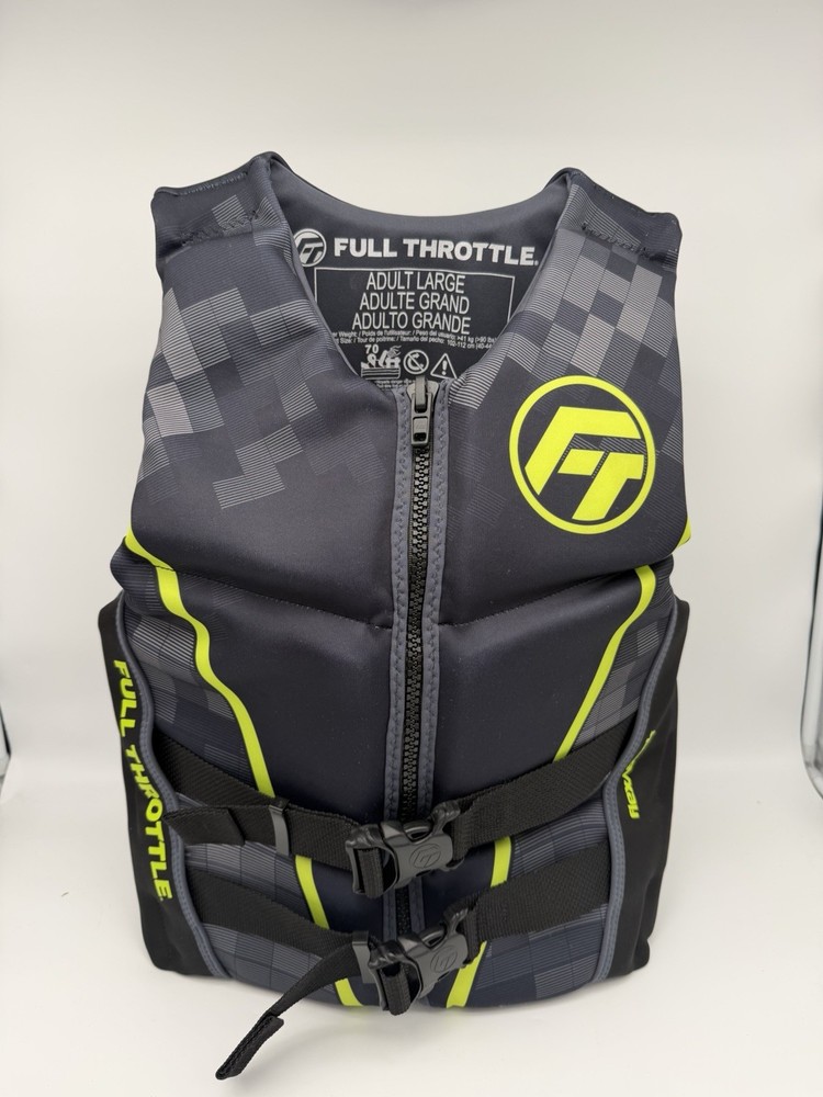 Full Throttle Mens Rapid Dry Flex-Back Life Jacket L