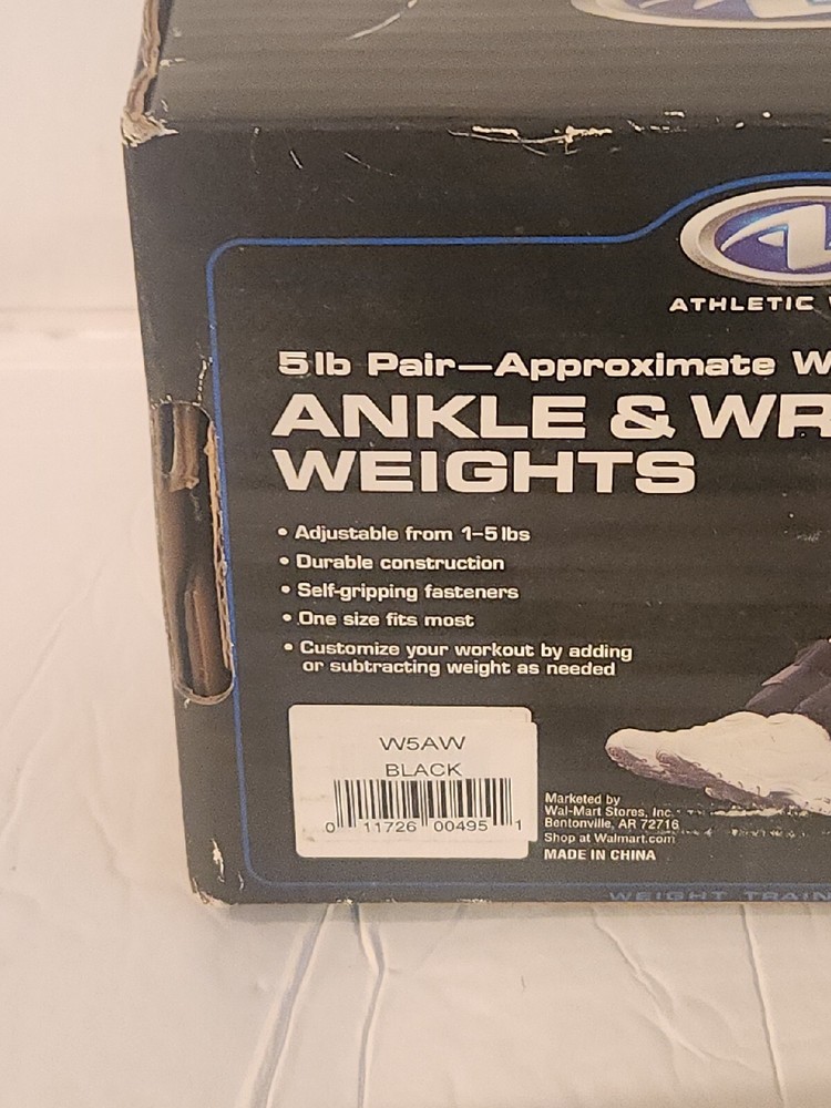 Athletic Works Ankle & Wrist Weights 5lb Pair Open Box