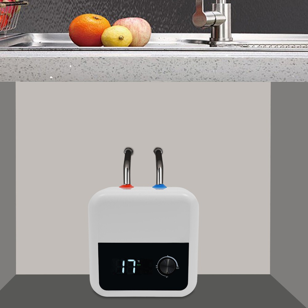 8L 1500W White Wall-Mounted Tank Hot Water Heater Electric Hot Water Heater