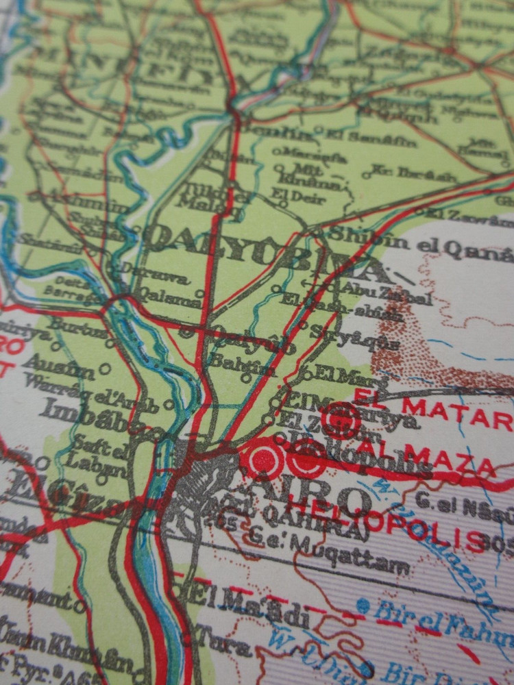 WW2 "RESTRICTED" British map of "CAIRO" (WING COMMANDER, DFC & BAR)