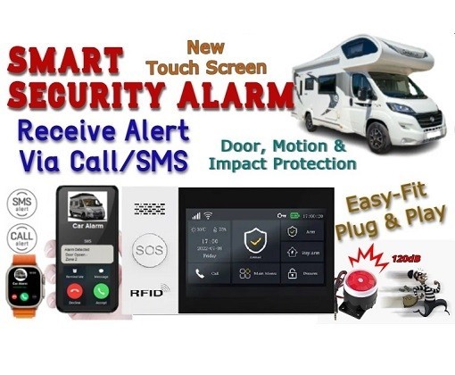 Camper Van Remote Alarm Security System Wireless Mobile Call/SMS Real Time Alert