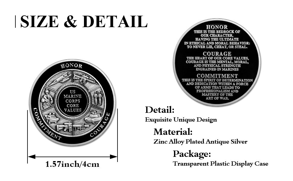 US Navy Special Operations Command Challenge Coin | US Marine Corps Core Values