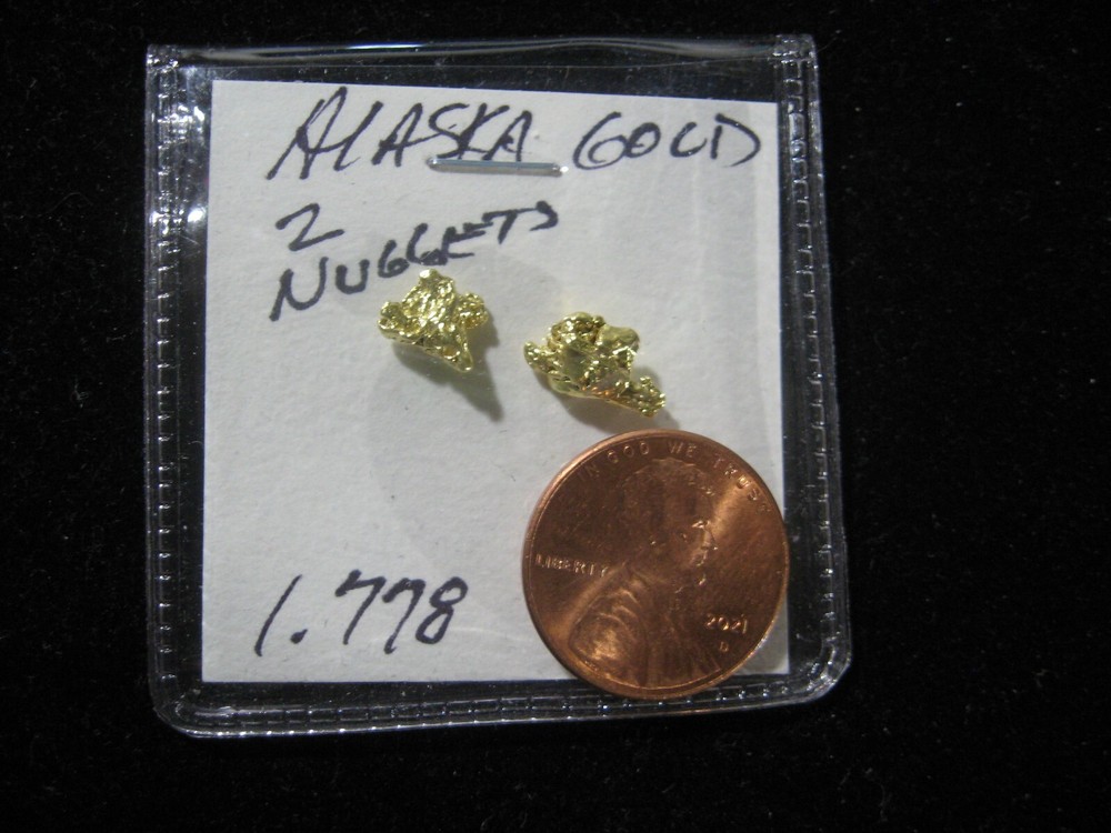 ALASKA GOLD 2 NUGGETS 1.778 GRAMS