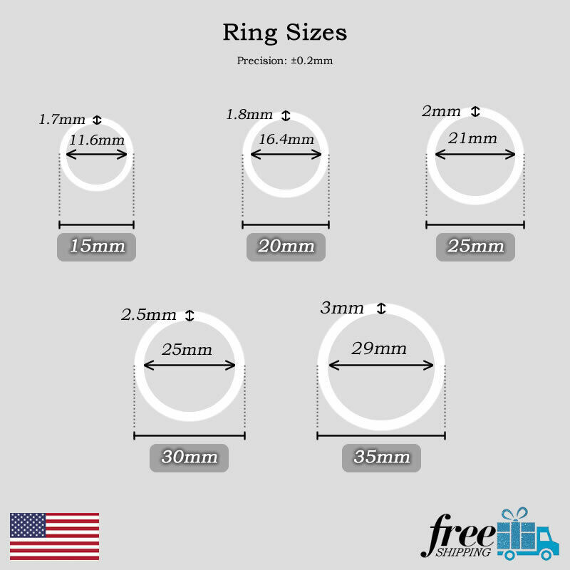 Split Ring Flat Surface Key Rings Double Loop Keychain Metal Plating