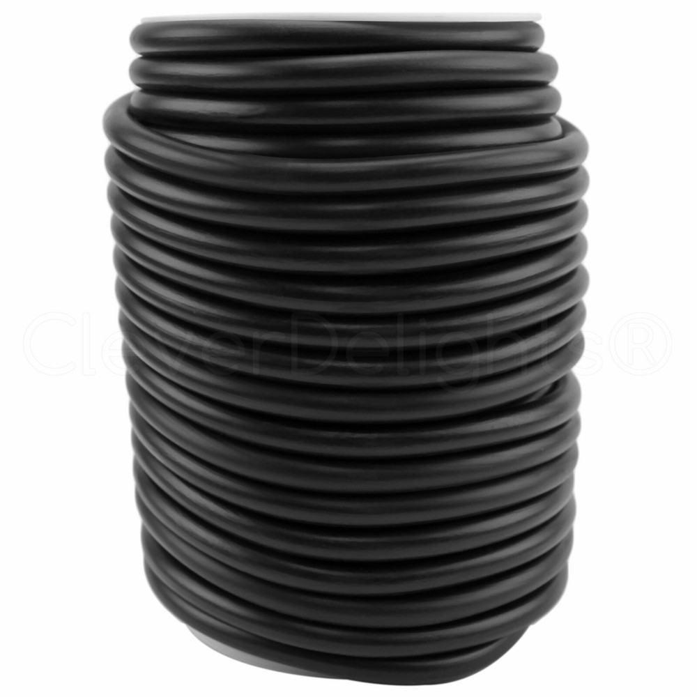 8mm Solid Rubber Cord - Black - Buna 70 Shore A Duro - 8mm