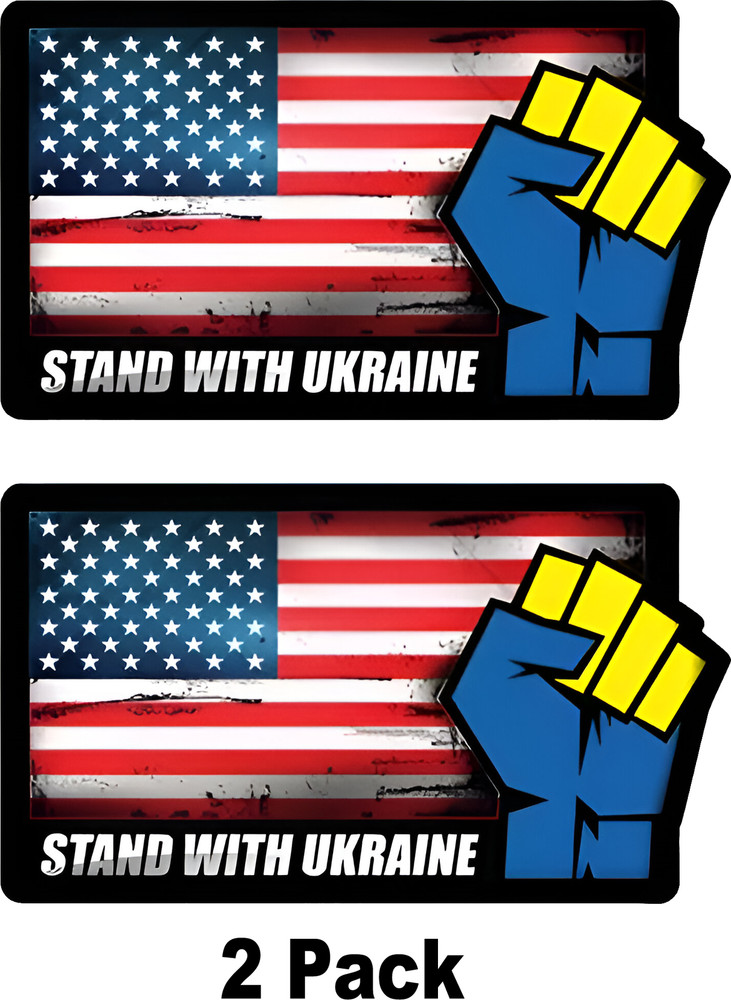 2X STAND WITH UKRAINE sticker Decal