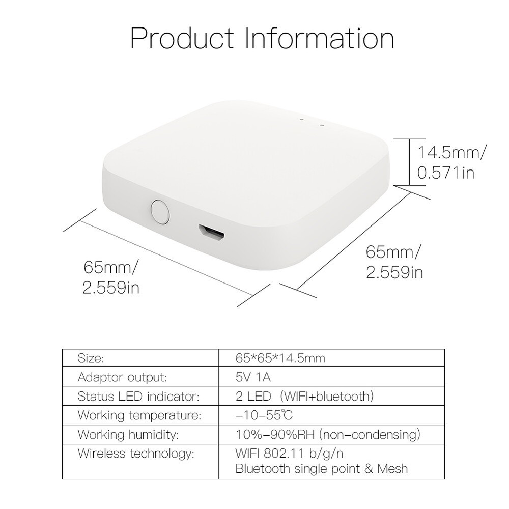 MOES Wireless Tuya Bluetooth MESH SIG Smart Gateway Hub Bridge Alexa Google APP