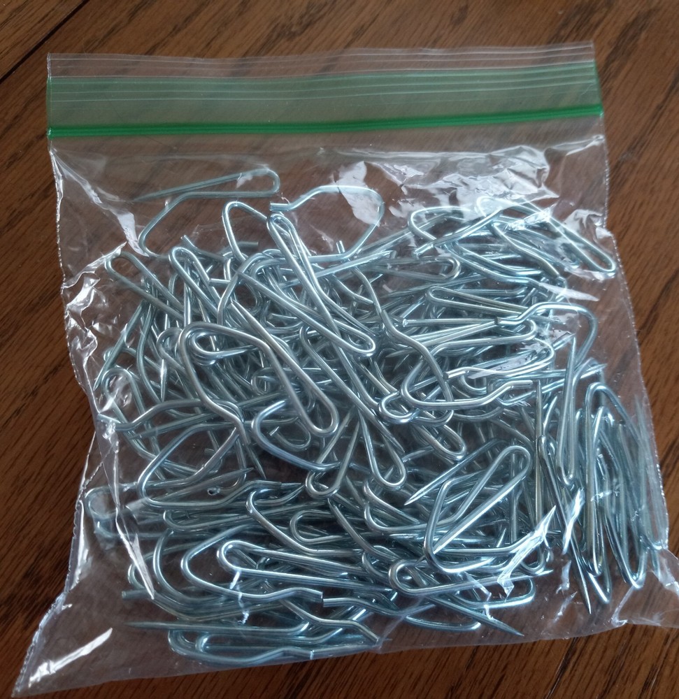 80 Standard Silver Drapery Hooks Pins * 1  1/14"
