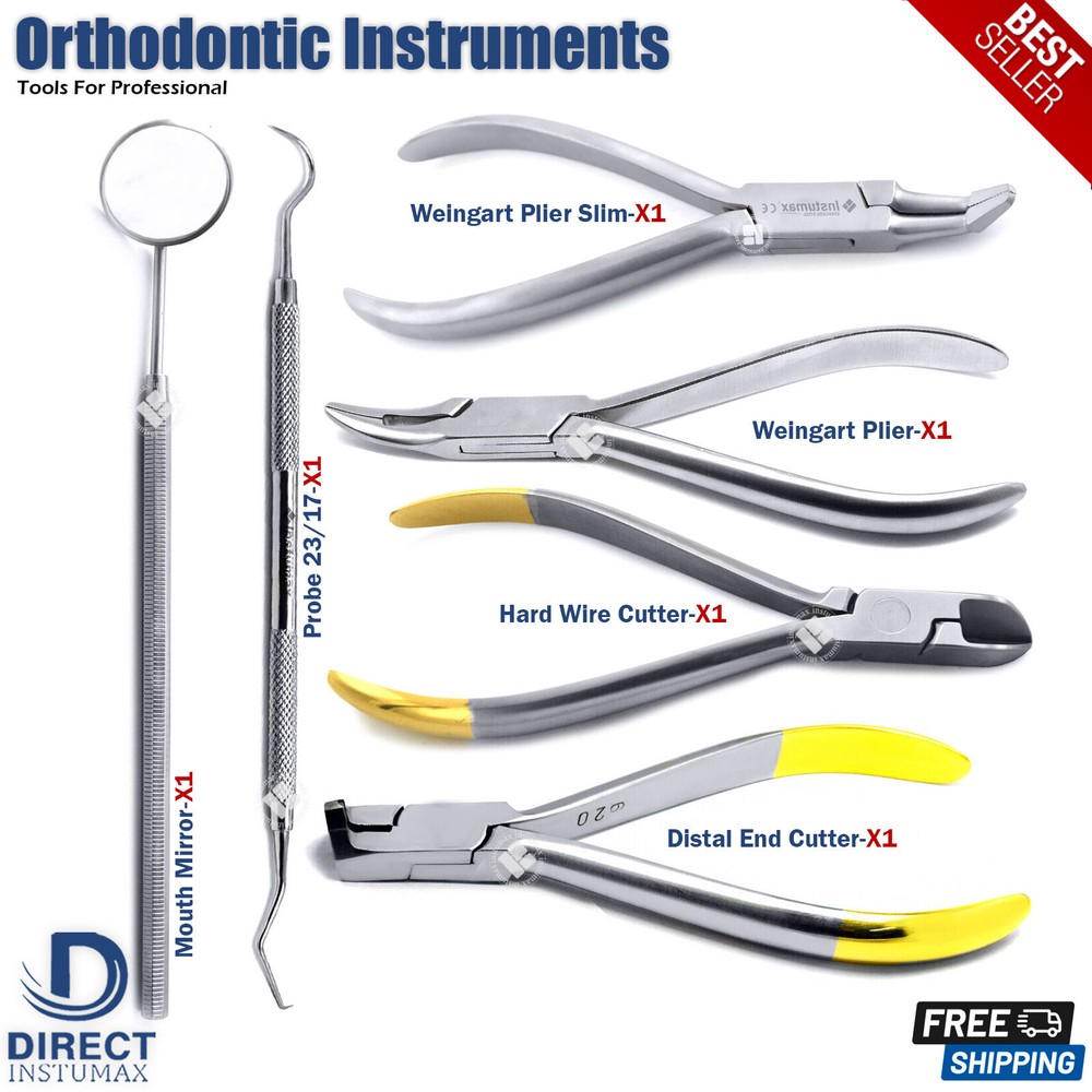 Orthodontic Pliers Wire Cutter Student Basic Examination Dental Instruments Kit