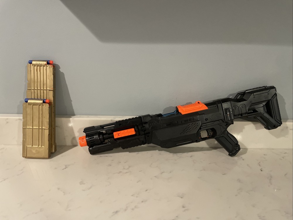 Hand Painted All Black elite Nerf Gun