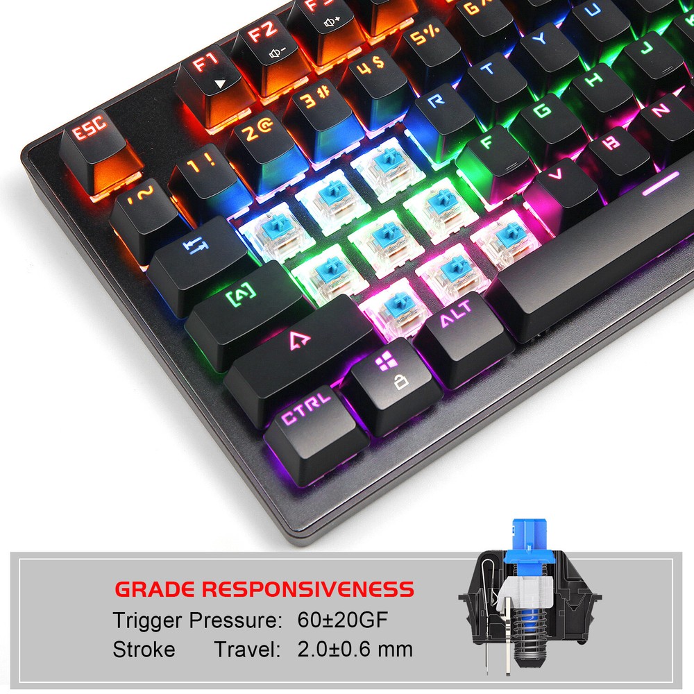 Mechanical Gaming Keyboard Computer Desktop and Mouse RGB Led Light Backlit