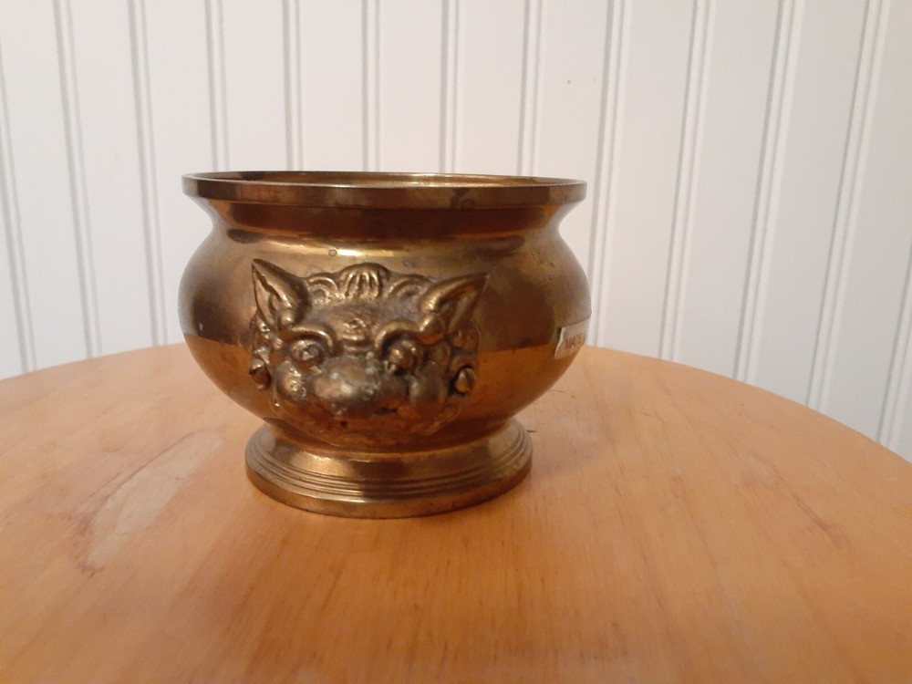 Vintage Brass Demon Devil Cauldron Incense Burner Witchcraft Pagan