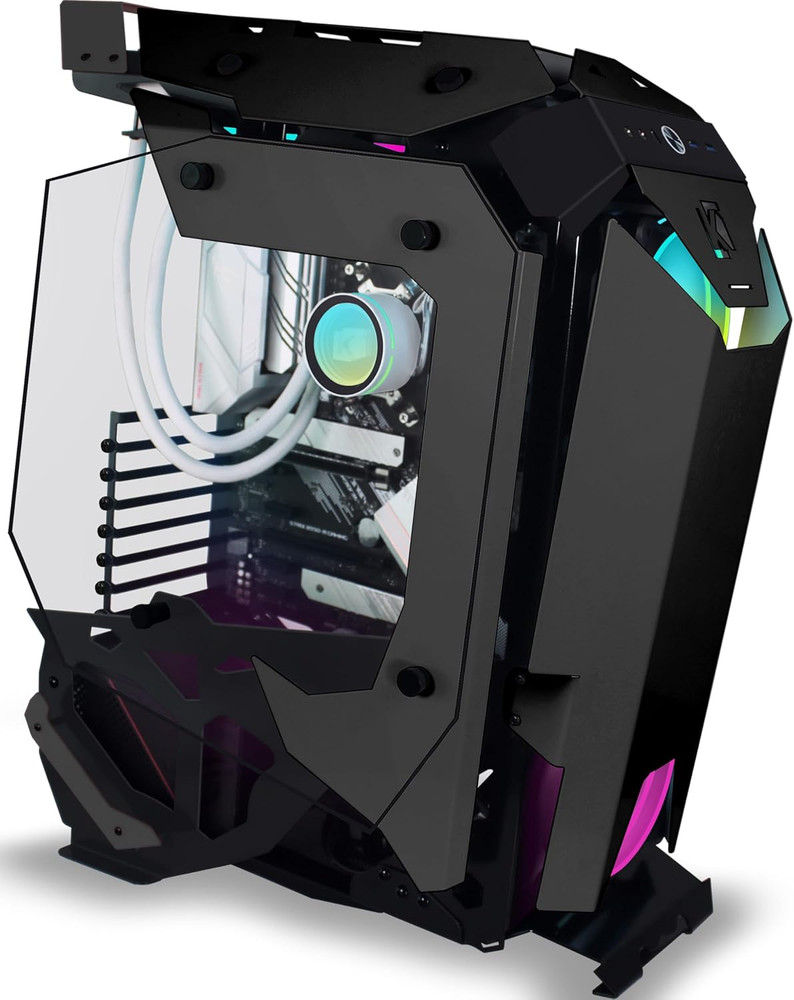 C650 Mech PC Case - ATX Tower Gaming Computer Case with Tempered Glass