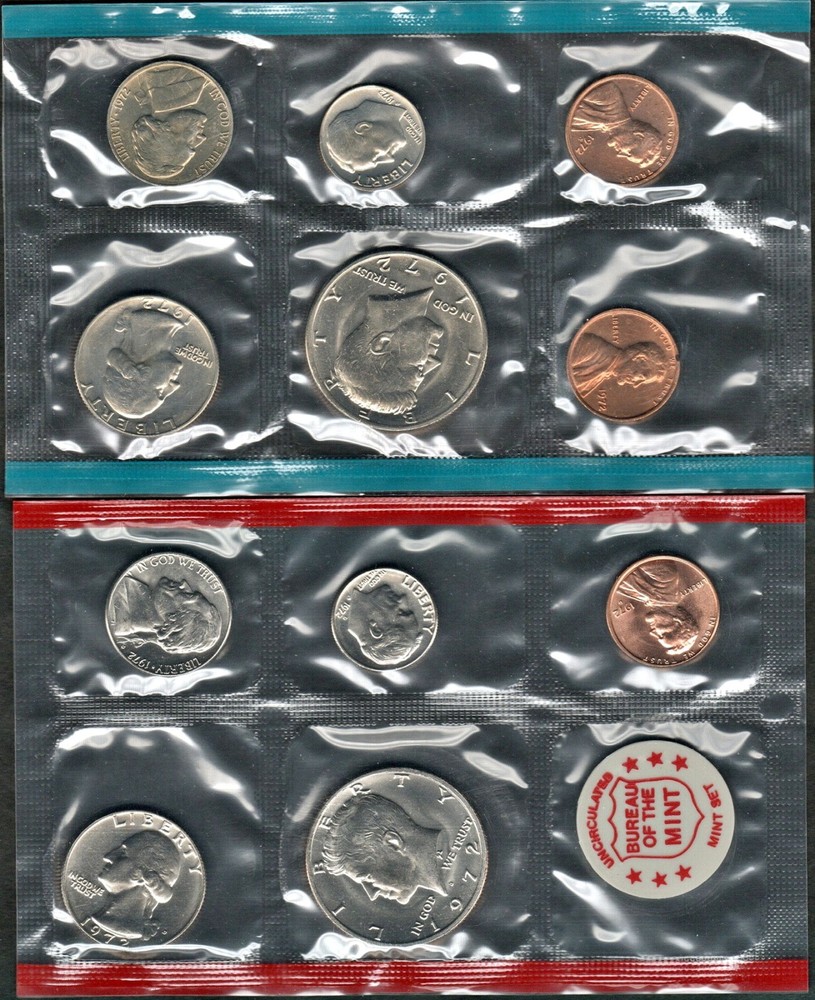 1972 UNCIRCULATED SET IN ORIGINAL US MINT PACKAGING (11 PC)