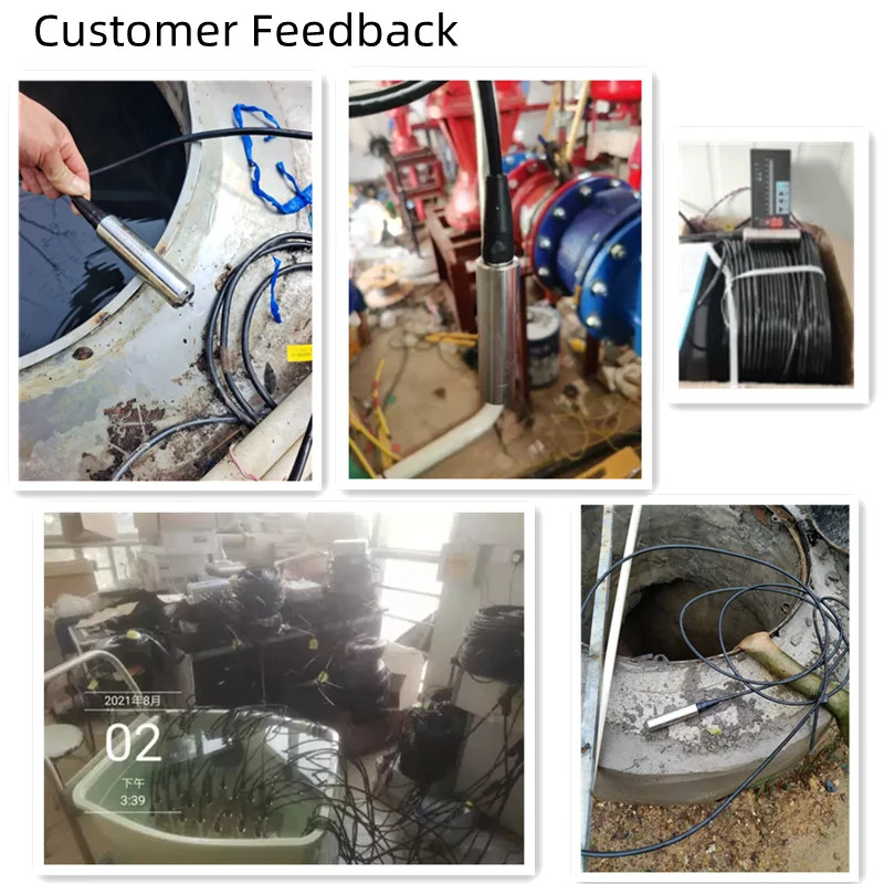 Hydrostatic Submersible Water Level Sensor Transmitter 4-20mA RS485 0-10M