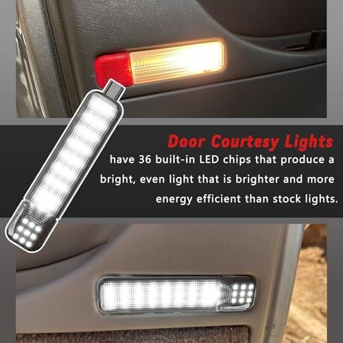 4PCS LED Interior Door Panel Courtesy Warning Lights 4pcs Smoking Black