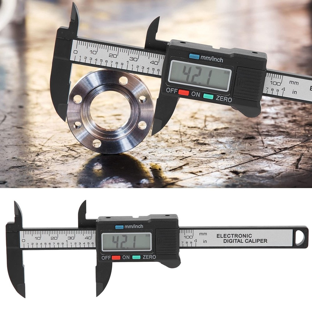 Electronic Digital Display Caliper 4 Inch Carbon Fiber Composite Tool
