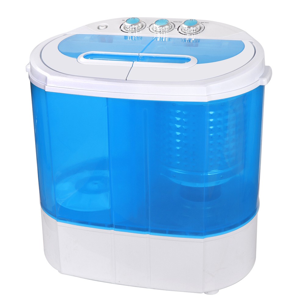 Compact Portable Twin Tub Washing Machine Top load 10lbs Washer Gravity Drain
