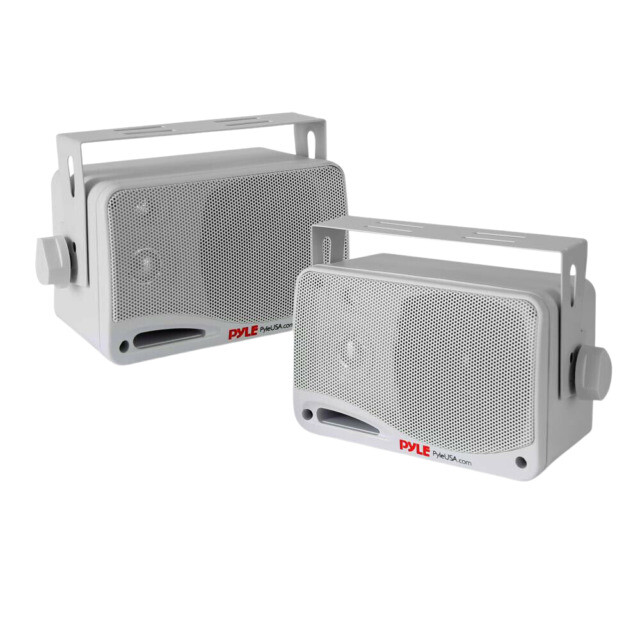 PYLE OUTDOOR WATERPROOF WIRELESS BLUETOOTH 3.5 INCH SPEAKER SYSTEM - WHITE