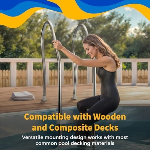 Aluminum Deck Flanges for Above Ground Pool Ladder - Durable & Easy Install - Pa