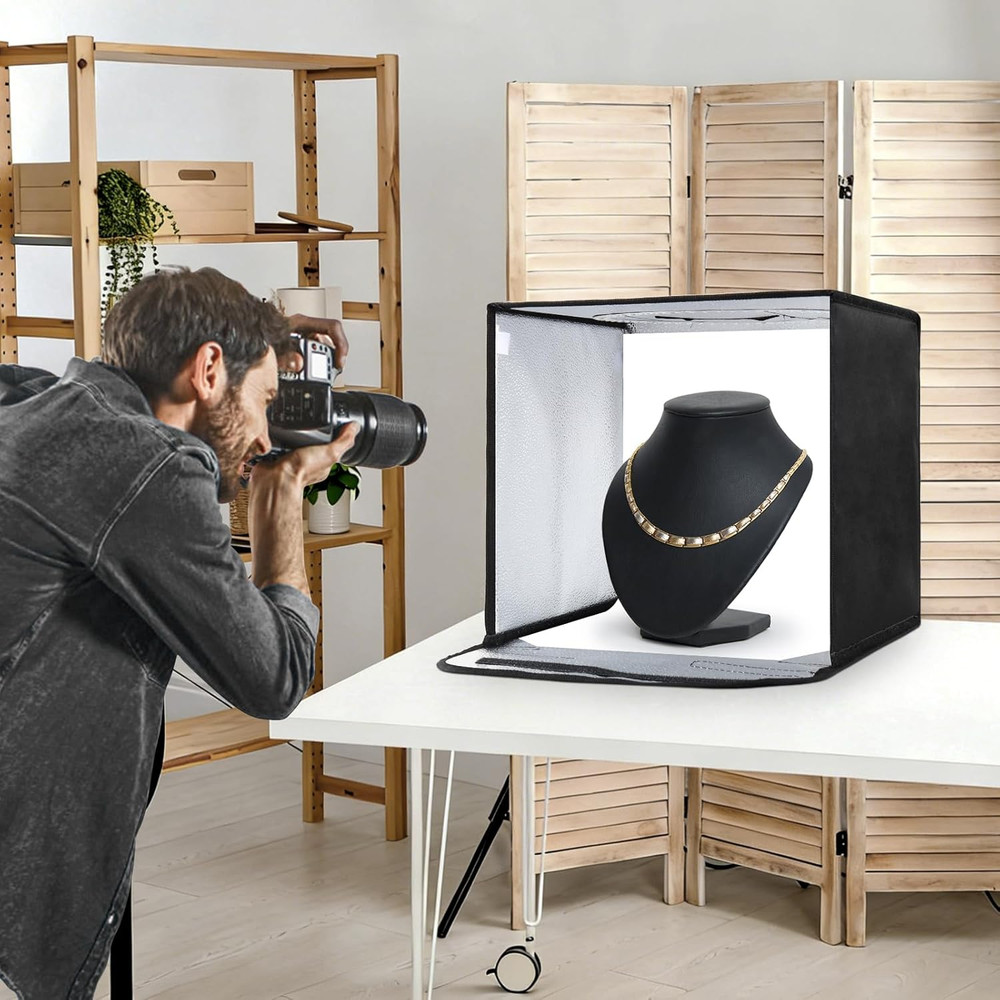 12-Inch Photo Light Box Studio Kit 6 Backdrops