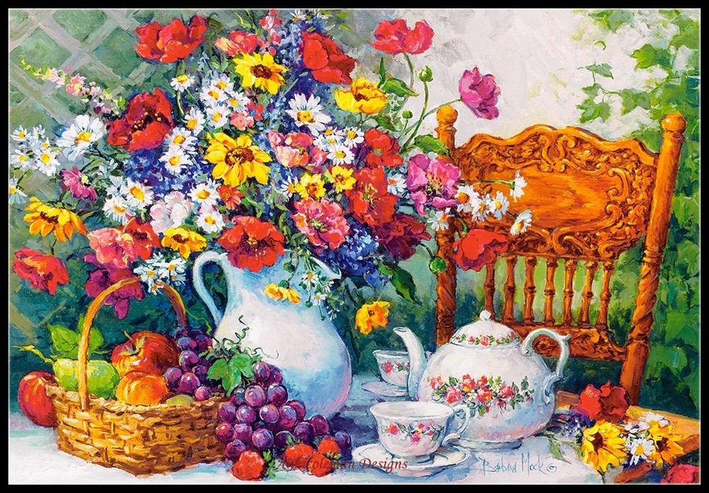 Time For Tea - Chart Counted Cross Stitch Patterns Needlework DIY DMC Color