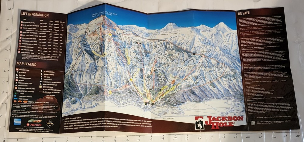 2009/10 JACKSON HOLE SKI RESORT TRAIL MAP EX-MINT