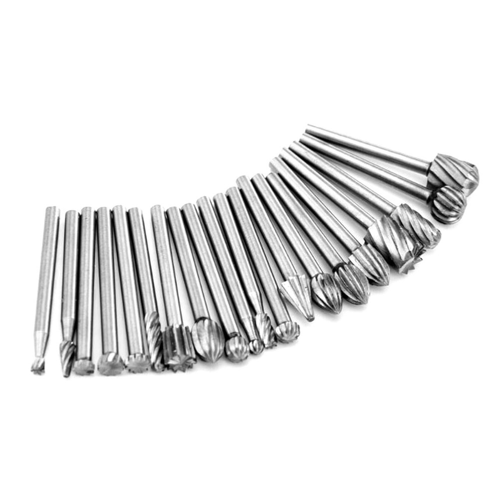 20Pcs Diamond Burr Bits Drill Set Rotary Multi Tool Accessories Kit For Dremel