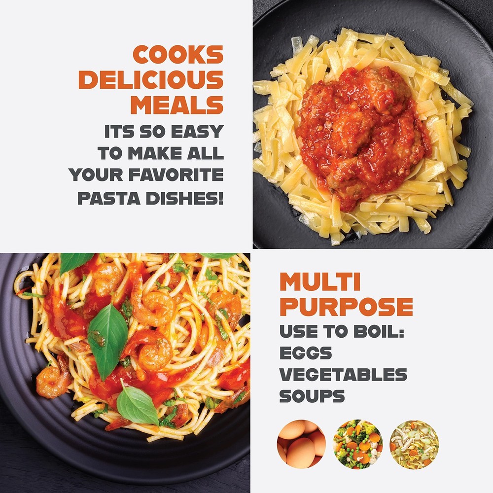 5 Quart Stock Pot Multipurpose Pasta with 5 Quarts, Graphite