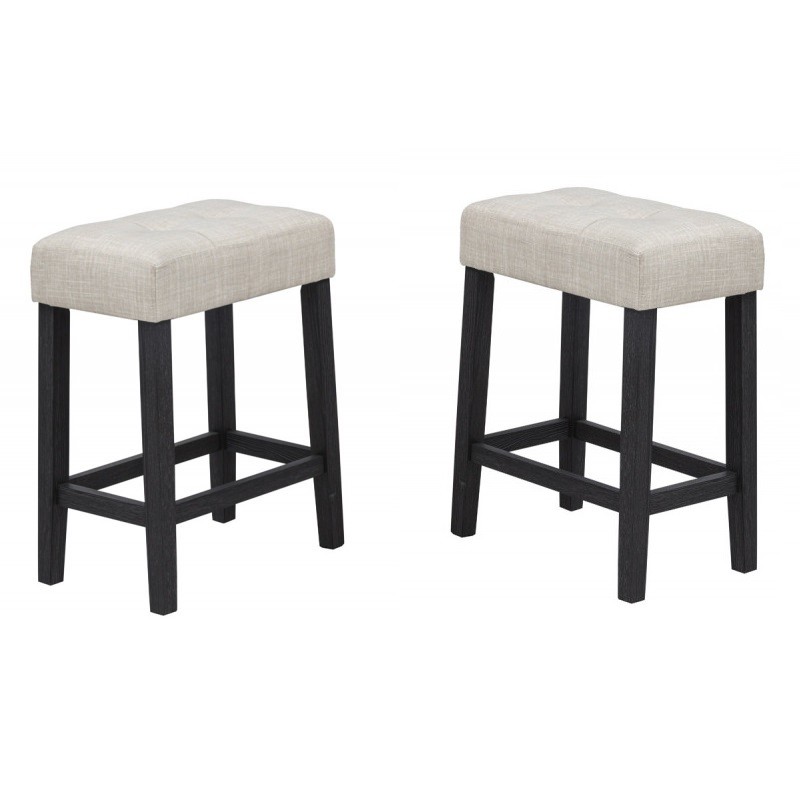 Black/Beige Polyester Counter Height Stools , Dining Room Kitchen Backless Bar