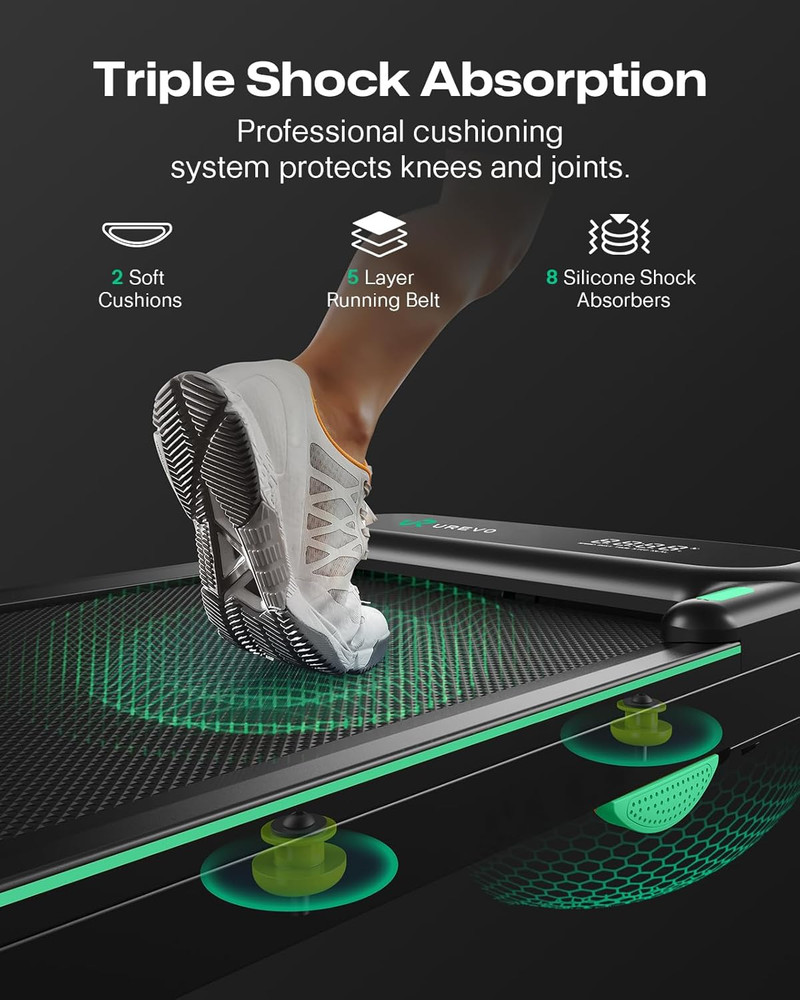 Strol 2E Smart 2-In-1 Folding Treadmill, Compact Walking Pad with Safety Handle,