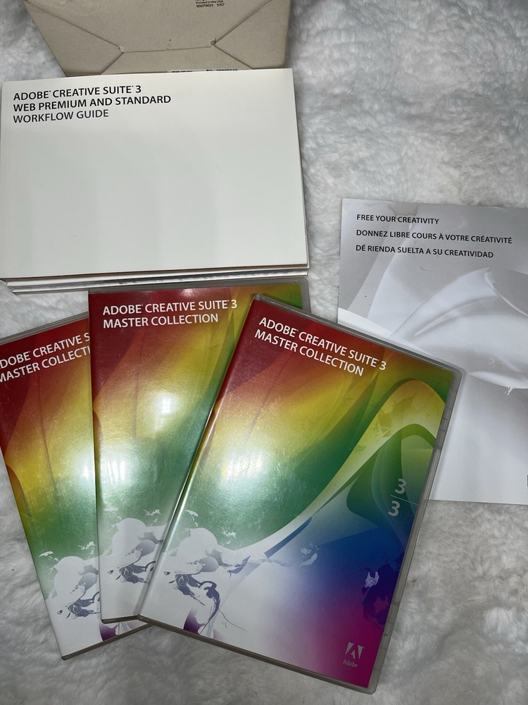 Adobe Creative Suite 3 Master Collection UPGRADE Complete 8 Discs & Serial #s