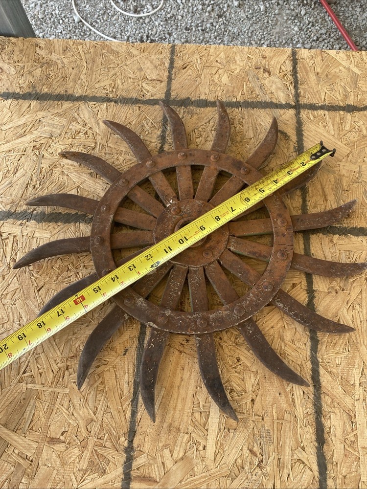 John Deere 18" Rotary Hoe Wheel Sunburst Yard Art Rustic Steampunk