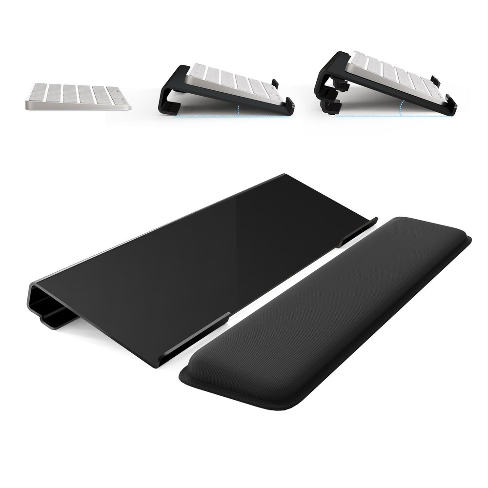 Computer Keyboard Stand for Desktop, 2-Level Height Adjustment Keyboard Wrist...