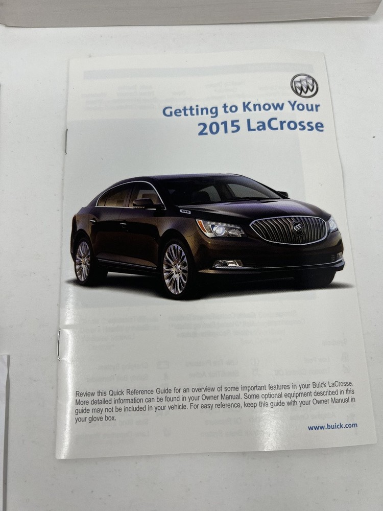2015 Buick LaCrosse Owners Manual OEM Complete Set