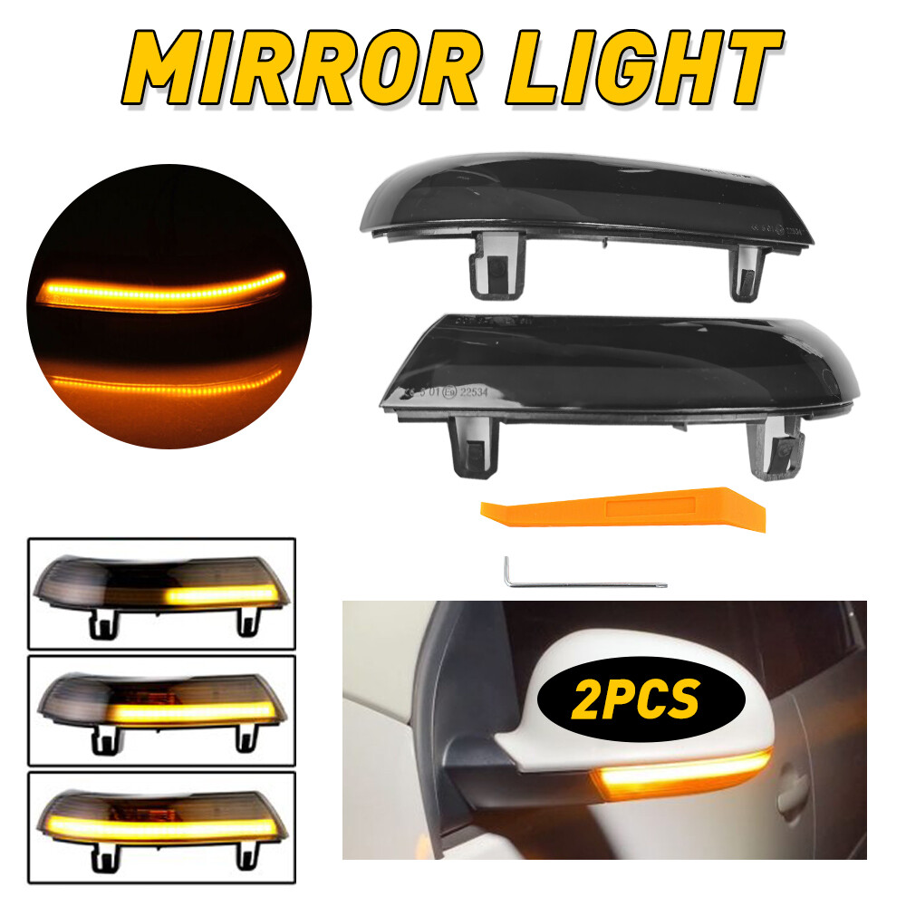 Dynamic LED Turn Signal Light Indicator Mirror for VW Golf Jetta Passat Rabbit