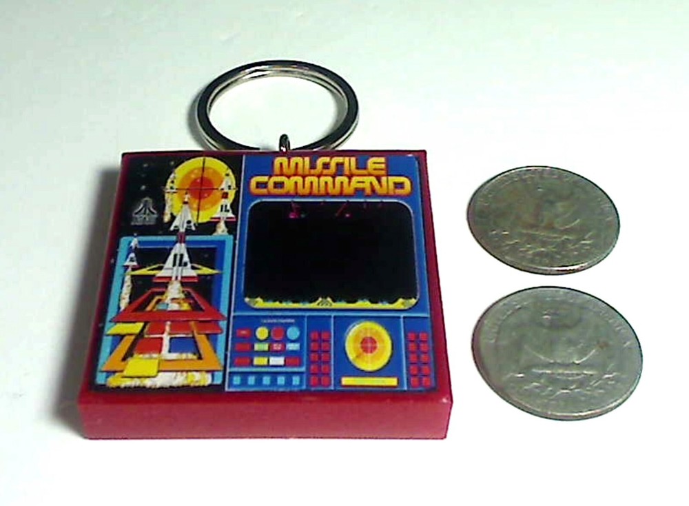 Missile Command Arcade Coin Door accessory Keychain
