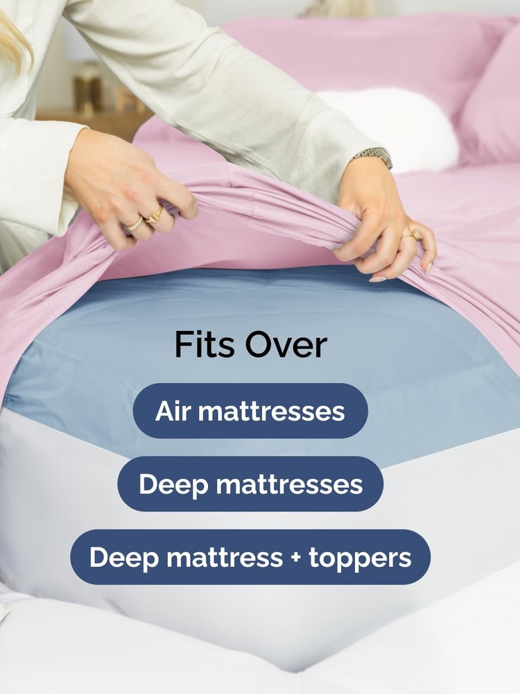 Extra Deep Twin Fitted Sheet - Hotel Luxury Single Fitted Sheet Only - Easily...