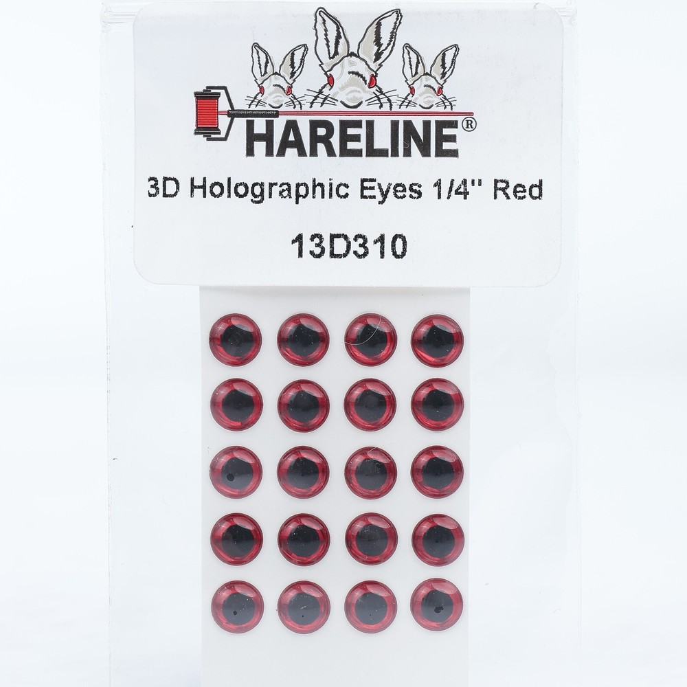 Hareline 3D Holographic Eyes 1/4" - Red